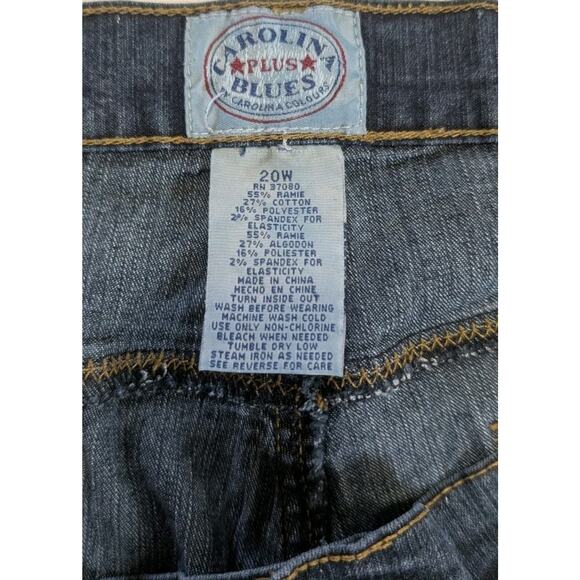 Vintage Y2K Carolina Blues 20W Jeans 5 Pocket Stretch Bootcut Denim 2X Plus - Picture 4 of 8